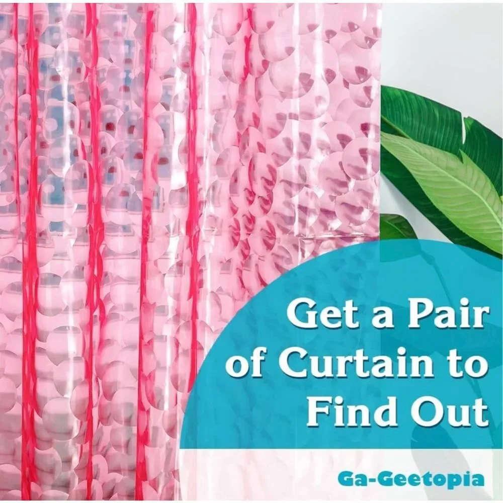 Ga-Geetopia EVA 3D Red Pearl Water Cube Plastic Shower Curtain Liner 72